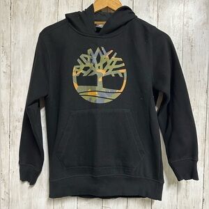 Timberland Tree Logo Black Pullover Hoodie Size M